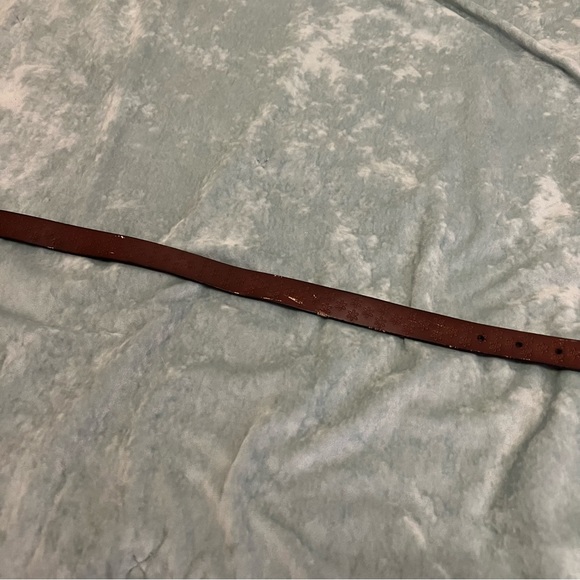 Brown Leather Embossed Floral Belt - Picture 2 of 6